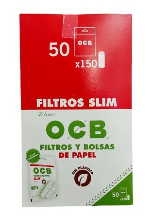 OCB DISPLAY BOLSAS FILTROS SLIM DE PAPEL (50BOLSAS/150FILTROS)