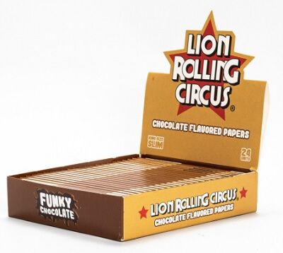 LION ROLLING CIRCUS PAPEL KING SIZE SLIM SABOR FUNKY CHOCOLATE (24UD/DISPLAY-32PAPELES/LIBRILLO)