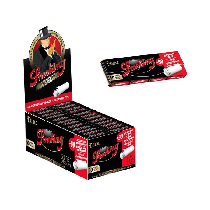 PAPEL SMOKING 1 1/4 DELUXE 2.0+TIPS 2.0 (24LIB/50HOJAS+50TIPS)