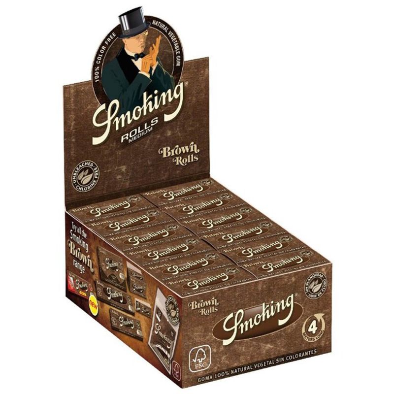 PAPEL SMOKING BROWN ROLLS 4M (24ROLLOS X DISPLAY)