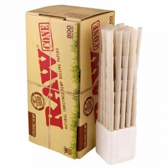 RAW CONOS ORGÁNICOS KING SIZE 109MM 800 UNIDADES