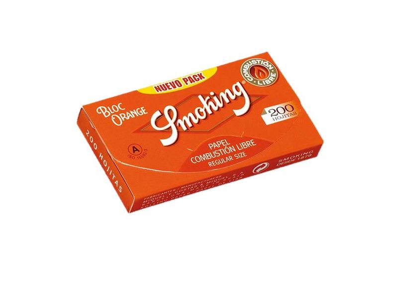 PAPEL SMOKING ORANGE BLOC 200 (20LIB/200PAPEL)