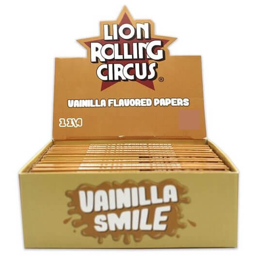 LION ROLLING CIRCUS PAPEL SABOR VAINILLA SMILE 1 1/4 (25UD/DISPLAY-33PAPELES/LIBRILLO)